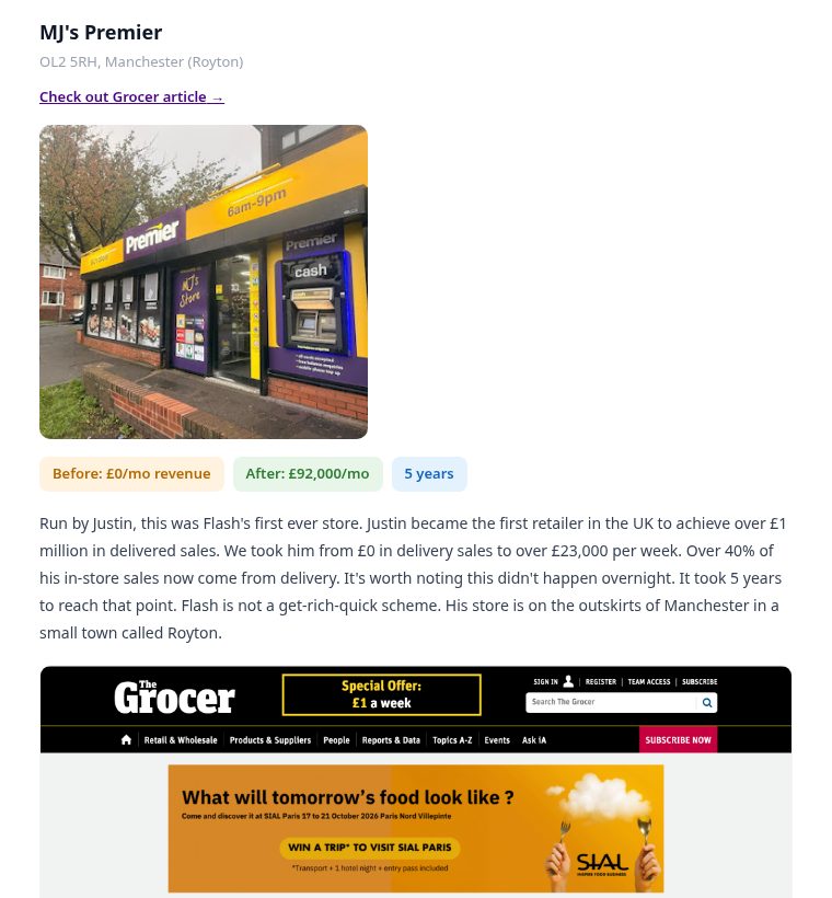 Retailers On Flash - real retailer results